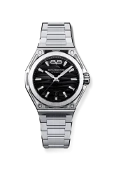 Stříbrné pánské hodinky Bomberg s ocelovým páskem EDGE BLACK 43MM Automatic