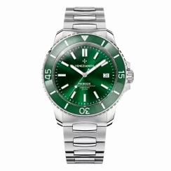 Srebrny męski zegarek Venezianico ze stalowym paskiem Nereide 3321501C Green 42MM Automatic