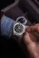 Montre Nivada Grenchen pour homme de couleur argent avec bracelet en caoutchouc F77 Black No Date 68000A77 37MM Automatic