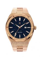 Paul Rich miesten vaaleanpunainen kultainen kello teräshihnalla Star Dust Frosted - Rose Gold Automatic 45MM