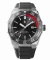 Męski srebrny zegarek Paul Rich z gumowym paskiem Aquacarbon Pro Midnight Silver - Sunray 43MM
