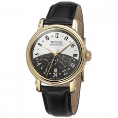 Men's gold Epos watch with leather strap Emotion 24H 3390.302.22.38.25 41MM Automatic