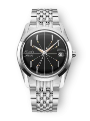 Stříbrné pánské hodinky Nivada Grenchen s ocelový páskem Antarctic Spider 35011M04 35M