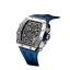 Tsar Bomba Watch zilveren herenhorloge met rubberen band TB8204Q - Silver / Blue 43,5MM
