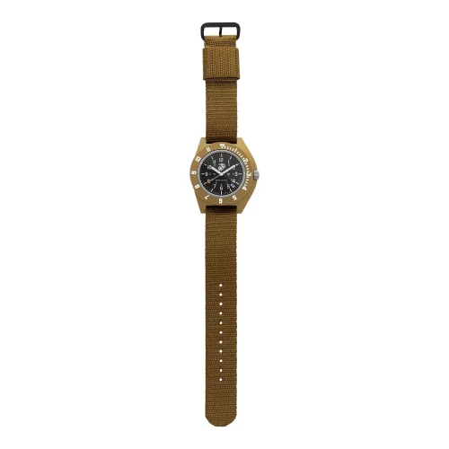 Montre Marathon Watches pour homme de couleur marron avec bracelet en nylon Official USMC Desert Tan Pilot's Navigator with Date 41MM