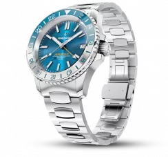 Zilver herenhorloge van Venezianico met stalen band Nereide GMT 3521502C Blue 39MM Automatic