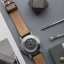 Herrenuhr aus Silber Henryarcher Watches mit Ledergürtel Sekvens - Nature Nero 40MM Automatic