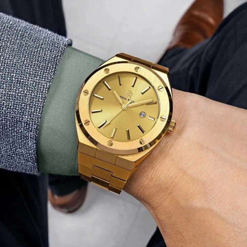Relógio de ouro de homem Paul Rich com bracelete de aço Midas Touch  42MM