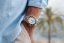Montre Delma Watches pour homme de couleur argent avec bracelet en acier Santiago GMT Meridian Silver / White Red 43MM Automatic