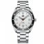 Montre Phoibos Watches pour homme en argent avec bracelet en acier Reef Master 200M - Silver White Automatic 42MM