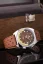 Men's silver Nivada Grenchen watch with leather strap Antarctic GMT - Tropical 32061A17 36MM Automatic