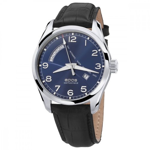 Men's silver Epos watch with leather strap Passion 3402.142.20.36.25 43MM Automatic