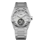 Zilveren herenhorloge van Aisiondesign Watches met stalen riem Tourbillon - Meteorite Dial Silver 41MM