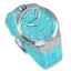 Srebrny zegarek męski Bomberg Watches z gumowym paskiem TEAL LAGOON 43MM Automatic