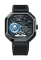 Černé pánské hodinky Agelocer s gumovým páskem Volcano Series Black / Blue 44.5MM Automatic