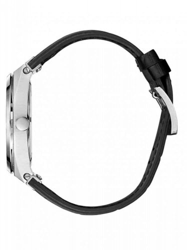 Stříbrné pánske hodinky Paul Rich s páskem z pravé kůže Carbon  - Leather 45MM