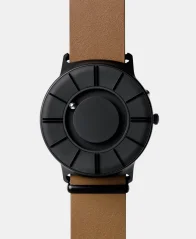 Czarny zegarek męski Eone ze skórzanym paskiem Bradley Apex Leather Tan - Black 40MM