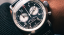 Men's silver Ferro & Company with leather strap AGL 2 Chronograph Black / White 42MM
