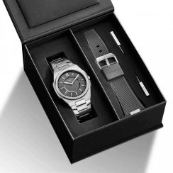 Montres Zinvo Watches pour homme en argent avec une ceinture en acier Rival - Silver 44MM