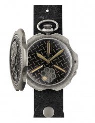 Reloj Mondia plata para hombre con correa de cuero Tambooro Bullet Dirty Silver ZIRCONIA 48MM