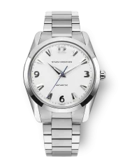 Stříbrné pánské hodinky Nivada Grenchen s ocelovým páskem Antarctic 35005M20 35MM