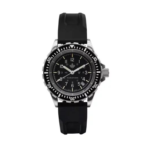 Relógio Marathon Watches prata para homens com pulseira de aço Grey Maple Large Diver's 41MM Automatic