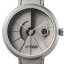 Men's silver 22Designstudio Watches watch with leather strap 4D Concrete Grey 44MM