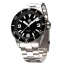 Strieborné pánske hodinky NTH Watches s oceľovým pásikom 2K1 Subs Swiftsure With Date - Black Automatic 43,7MM