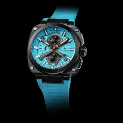 Men's black Ralph Christian watch with a rubber band The Titan Chrono Aqua Volt 45,5MM