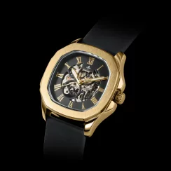Orologio da uomo in oro Ralph Christian con un braccialetto di gomma The Avalon - Gold Automatic 42MM