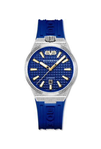 Montre Bomberg Watches pour hommes de couleur argent avec élastique MAJESTIC BLUE 43MM Automatic