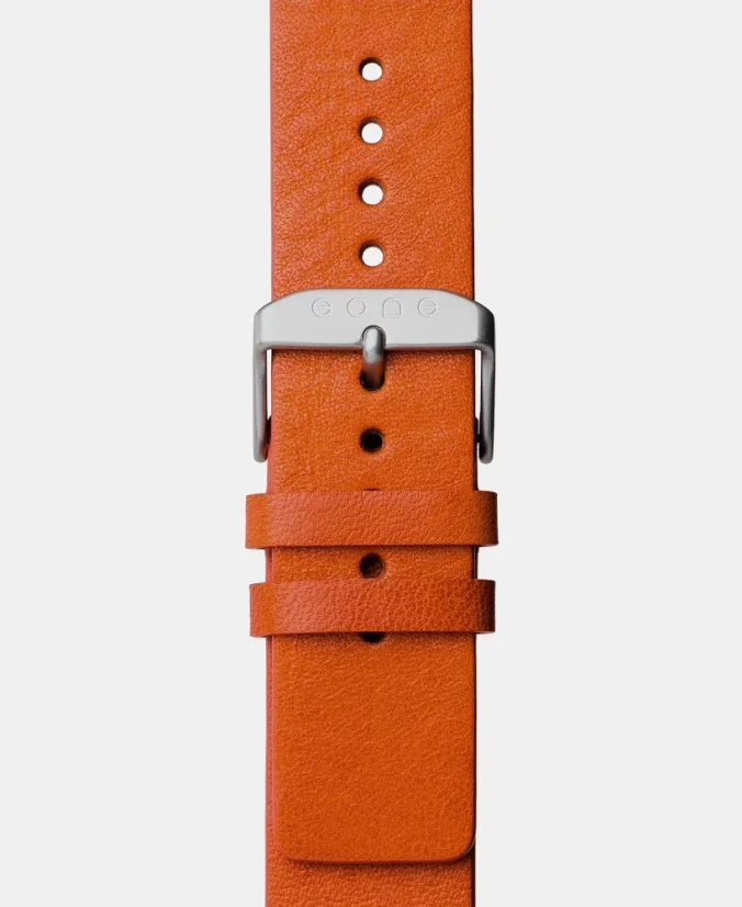 Montre Eone pour homme en couleur argent avec bracelet en cuir Bradley KBT - Silver 40MM