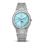 Miesten hopeinen Valuchi Watches -kello teräshihnalla Lunar Calendar - Silver Ice Blue 40MM