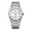 Srebrni muški sat Aisiondesign Watches s čeličnom trakom HANG GMT - White MOP 41MM Automatic
