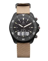 Černé pánské hodinky Momentum s nylonovým páskem UDT Black-Ion - Zulu Nylon Sand 42MM