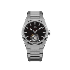 Stříbrné pánské hodinky Aisiondesign Watches s ocelovým páskem Tourbillon - Lumed Forged Carbon Fiber Dial - Red 41MM