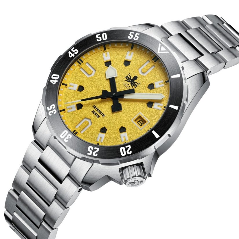 Men's silver Phoibos watch with steel strap Apollo PY056F - Automatic 39MM