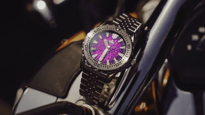 Men's silver Phoibos watch with steel strap KRAKEN 200M PY059H Automatic 40MM