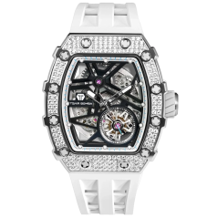 Stříbrné pánské hodinky Tsar Bomba Watch s gumovým páskem TB8209D - Silver / White Automatic 43,5MM