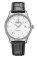 Męski srebrny zegarek Delbana Watches ze skórzanym paskiem Della Balda White / Black 40MM Automatic