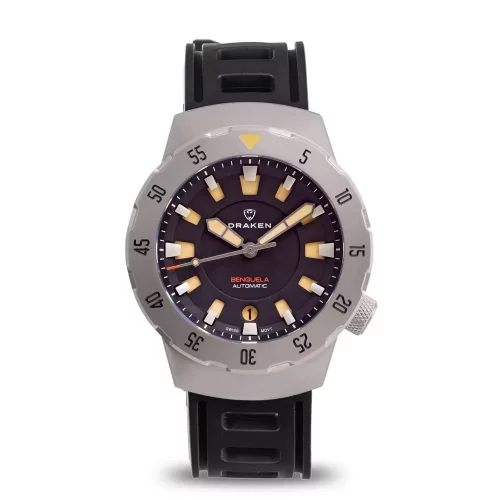 Stříbrné pánské hodinky Draken s ocelovým páskem Benguela – Black ETA 2824-2 Steel 43MM Automatic