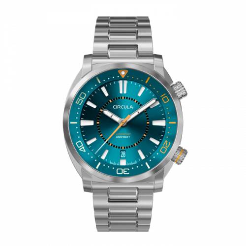 Stříbrné pánské hodinky Circula s ocelovým páskem SuperSport - Blue 40MM Automatic