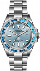 Men's silver Ocean X watch with steel strap SHARKMASTER 1000 SMS1048 - Silver Automatic 44MM