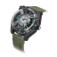 Ανδρικό ρολόι Mazzucato με λαστιχάκι LAX Dual Time Black / Green - 48MM Automatic