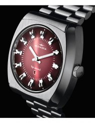 Męski srebrny zegarek Mondia ze stalowym paskiem History - Silver / Red 38 MM Automatic