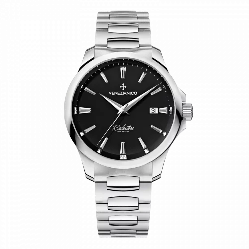 Relógio masculino de prata Venezianico com pulseira de aço Redentore 1221504C 40MM