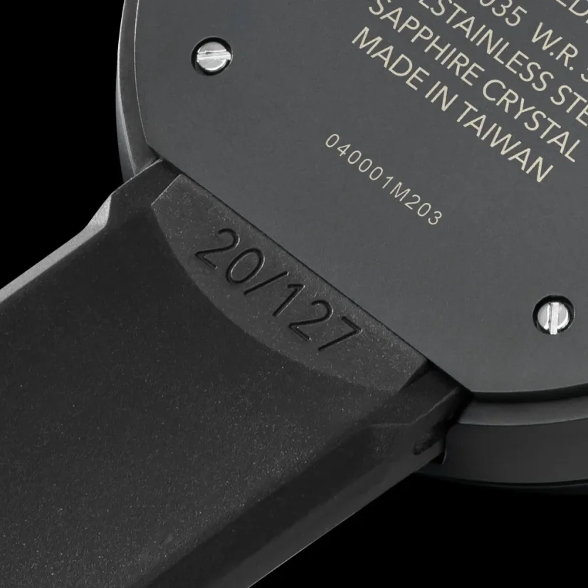 Montre 22Designstudio Watches pour hommes en noir avec élastique 4D Concrete Shadow 44MM