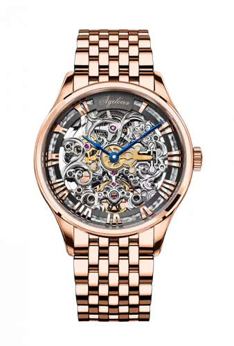 Zlaté pánske hodinky Agelocer Watches s ocelovým pásikom Bosch Series Steel Gold 40MM Automatic