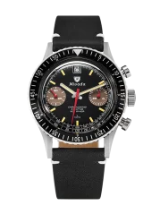 Relógio Nivada Grenchen pulseira de couro prateado para homens Chronoking Manual 87033M09 38MM