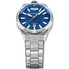 Silberne Herrenuhr Bomberg Watches mit Stahlband OCEAN BLUE 43MM Automatic